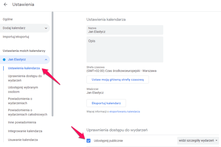 Jak dodać kalendarz Google do kalendarza dpoczta pl Pomoc dhosting pl