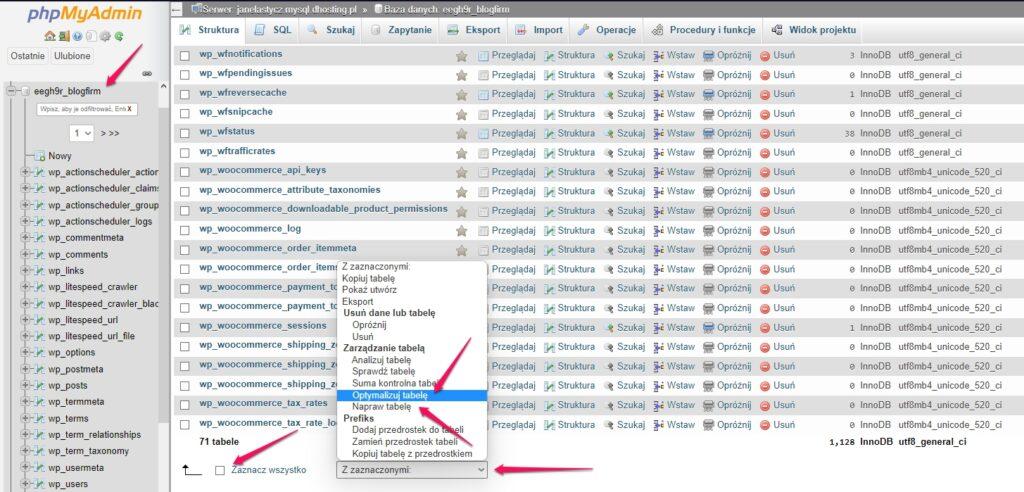 Optymalizacja I Naprawa Bazy Danych Mysql Pomoc Dhostingpl 1950