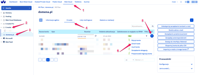 Jak zmienić hasło skrzynki e-mail w OVH.pl | Pomoc dhosting.pl